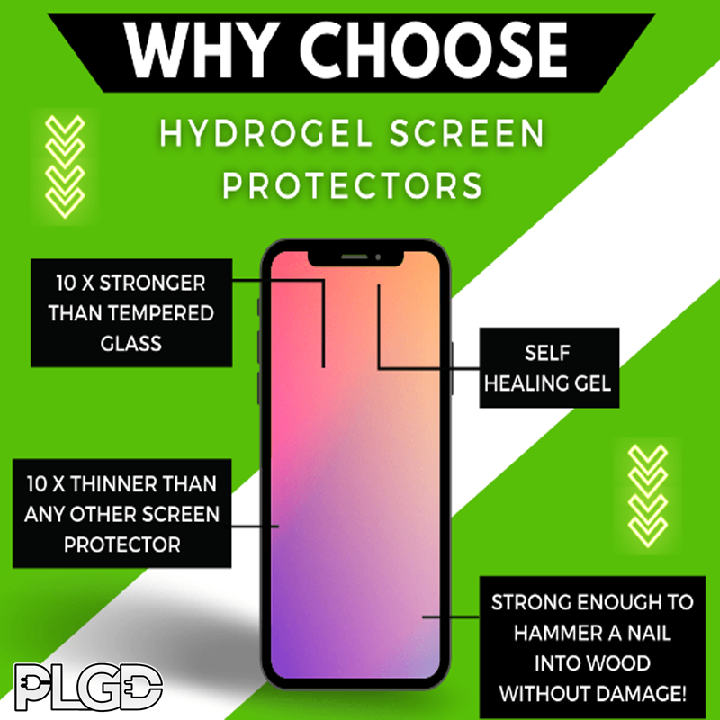 x4 HYDROGEL SCREEN PROTECTOR - IPHONE/SAMSUNG [SELF HEALING] - PLGD