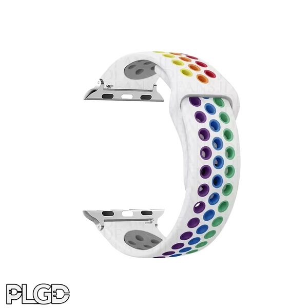 PLGD "Polkadot" Apple Watch Band [White/Rainbow]