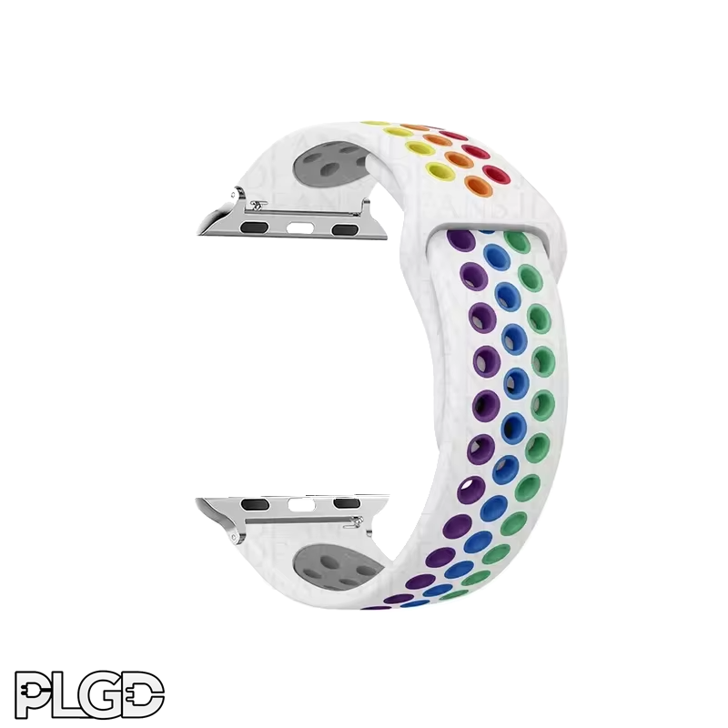 PLGD "Polkadot" Apple Watch Band [White/Rainbow]