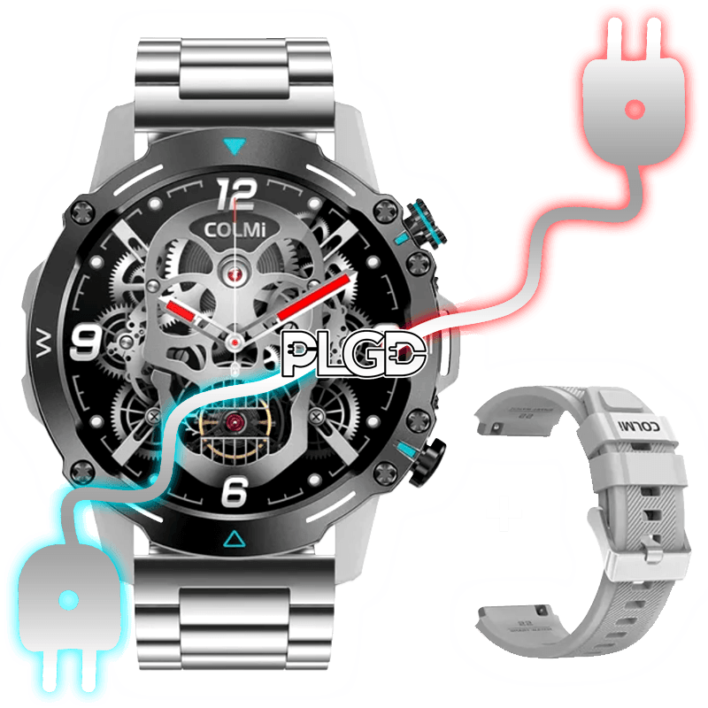 PLGD "SERIES S" SMARTWATCH + FREE EXTRA STRAP [SILVER] - PLGD