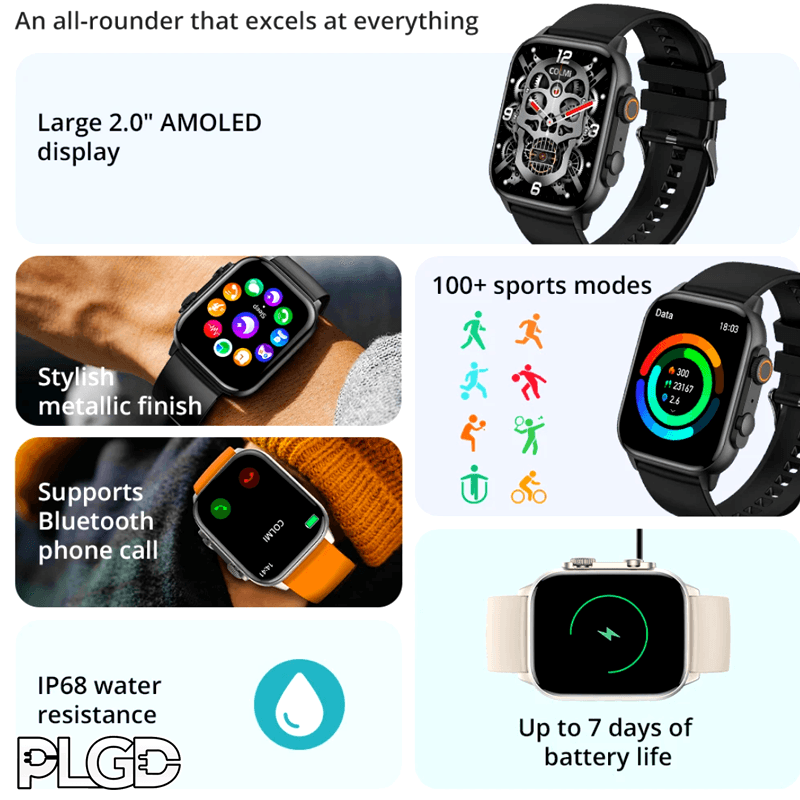 PLGD "SERIES X" SMARTWATCH + FREE EXTRA STRAP [GOLD] - PLGD